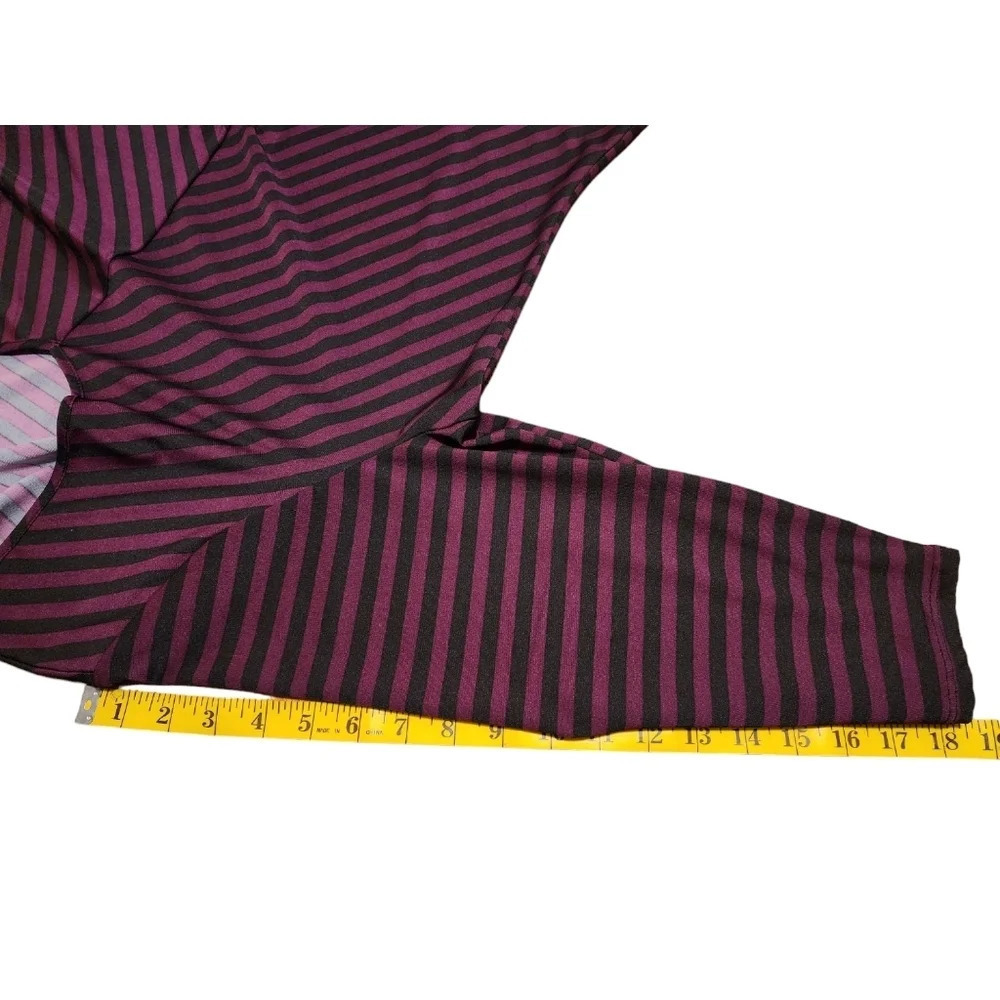 Elementz Woman Plus Size 1X Purple Black Stripe Top - Picture 9 of 11